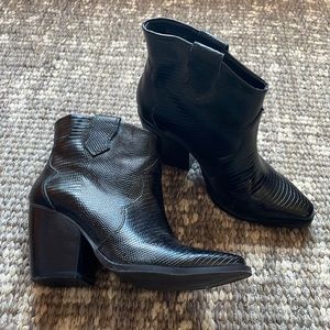 Black Chinese Laundry cowboy booties. Worn only a couple times. No scuffs.